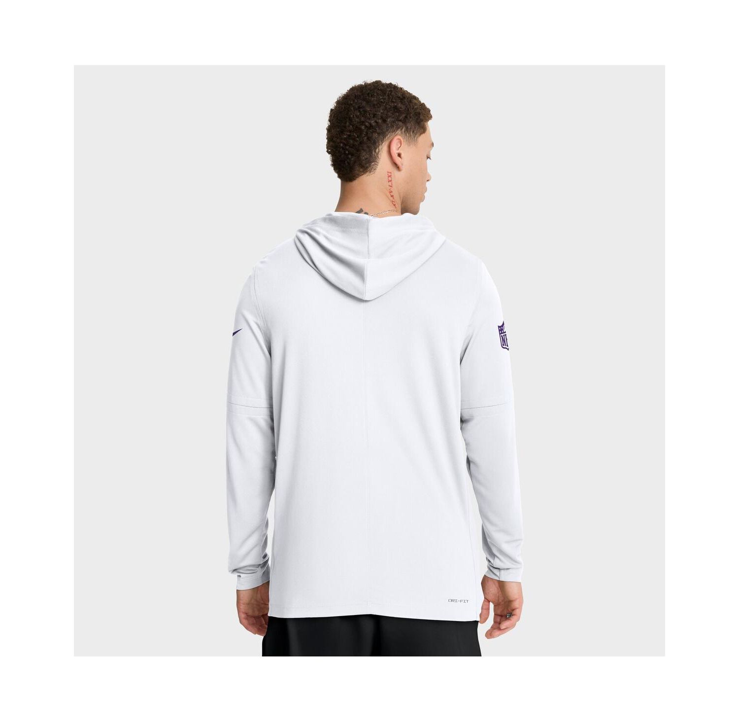 Men's White Minnesota Vikings Alt Pack Pass Accuracy Performance Long Sleeve Hoodie T-Shirt