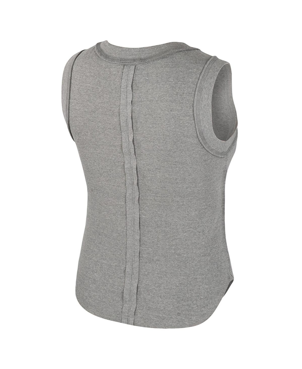 Colosseum Heather Gray Alabama Crimson Tide Beach You Ribbed Tri-blend Tank Top In Gray