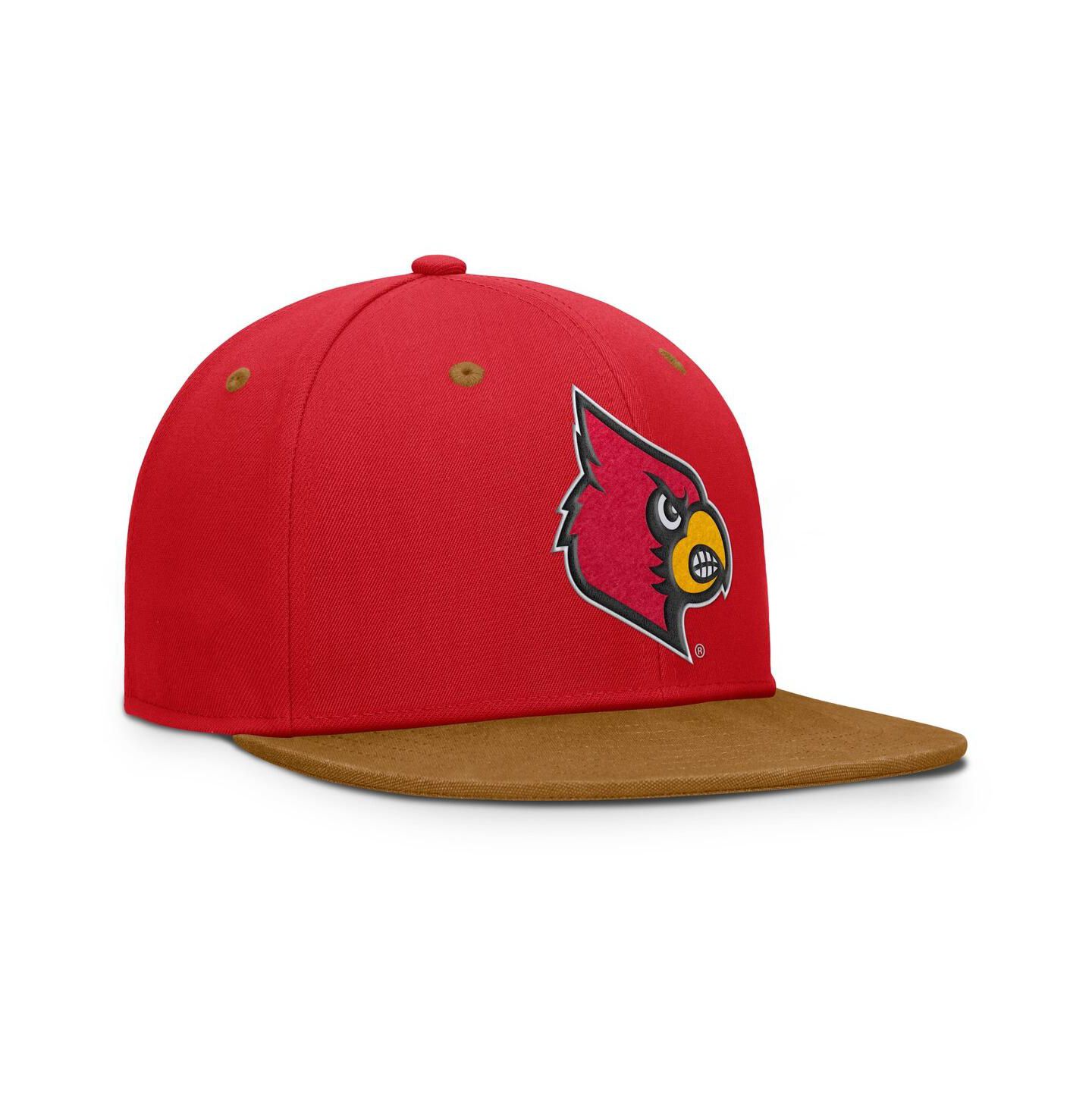 Мужская кепка Fanatics Red/Brown Louisville Cardinals NoBo Fitted Hat — фото 3