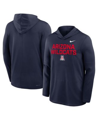 Men's Navy Arizona Wildcats 2025 Sideline Performance Long Sleeve Hoodie T-Shirt