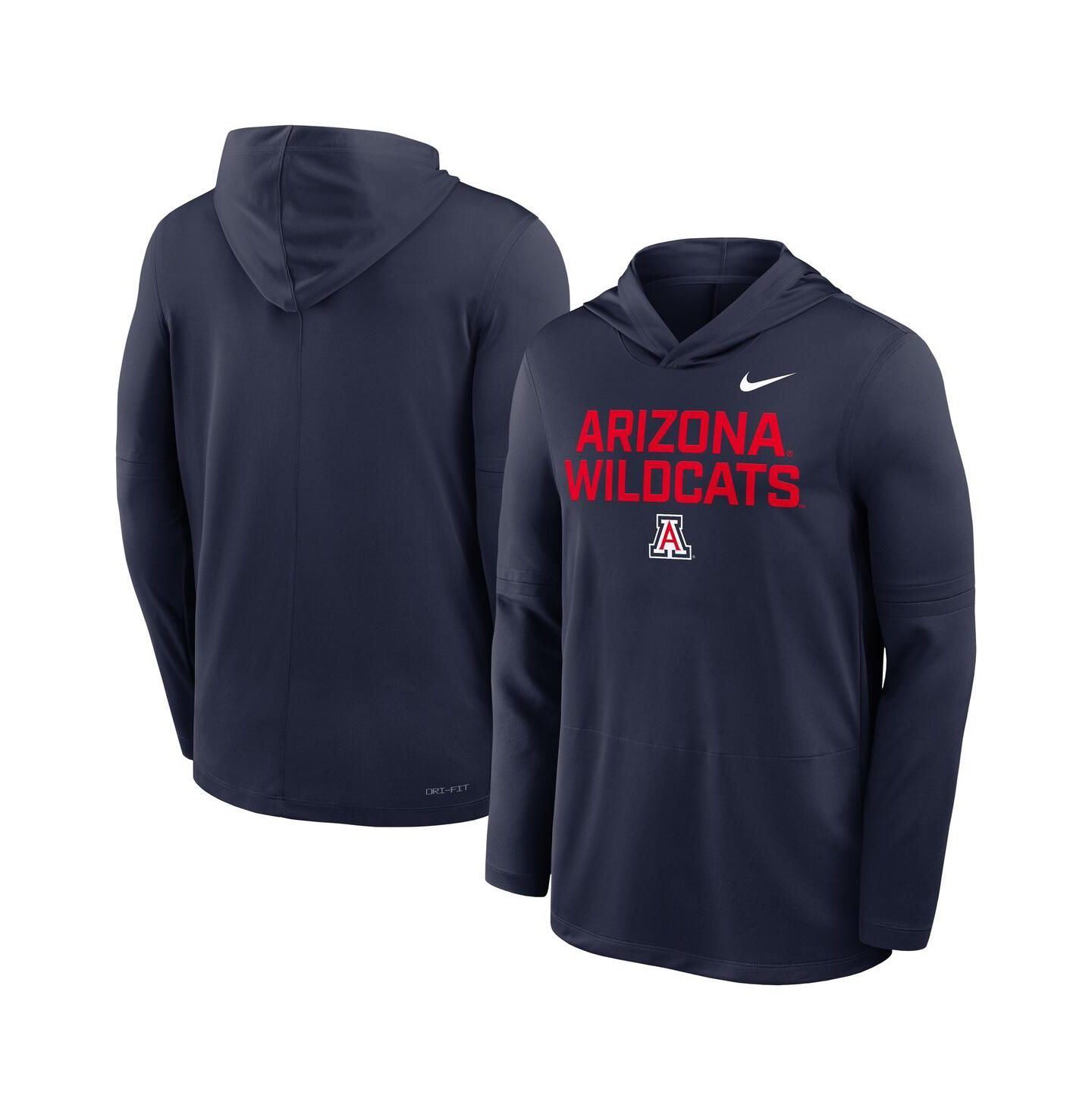 Мужское худи Nike Navy Arizona Wildcats 2025 Sideline Performance Long Sleeve T-Shirt — фото 4