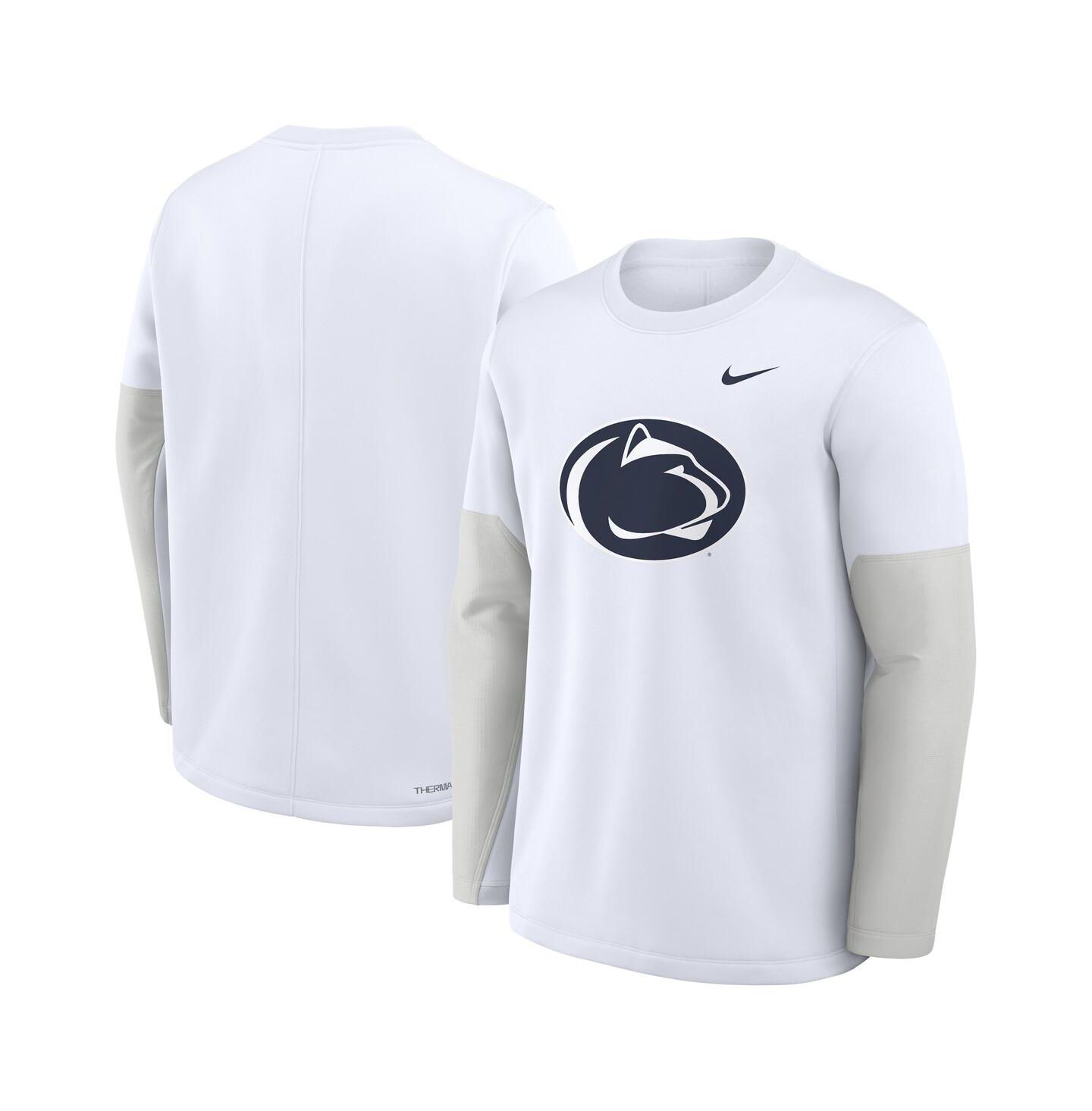 Мужская футболка Nike White Penn State Nittany Lions 2025 Sideline Coach Performance Long Sleeve — фото 4