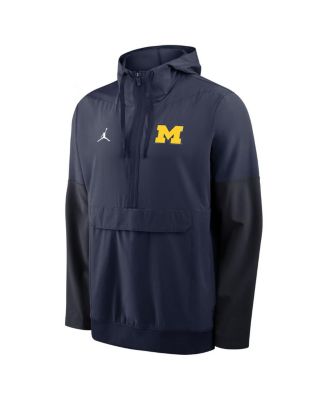 Men's Navy Michigan Wolverines Anorak Half-Zip Hoodie Jacket