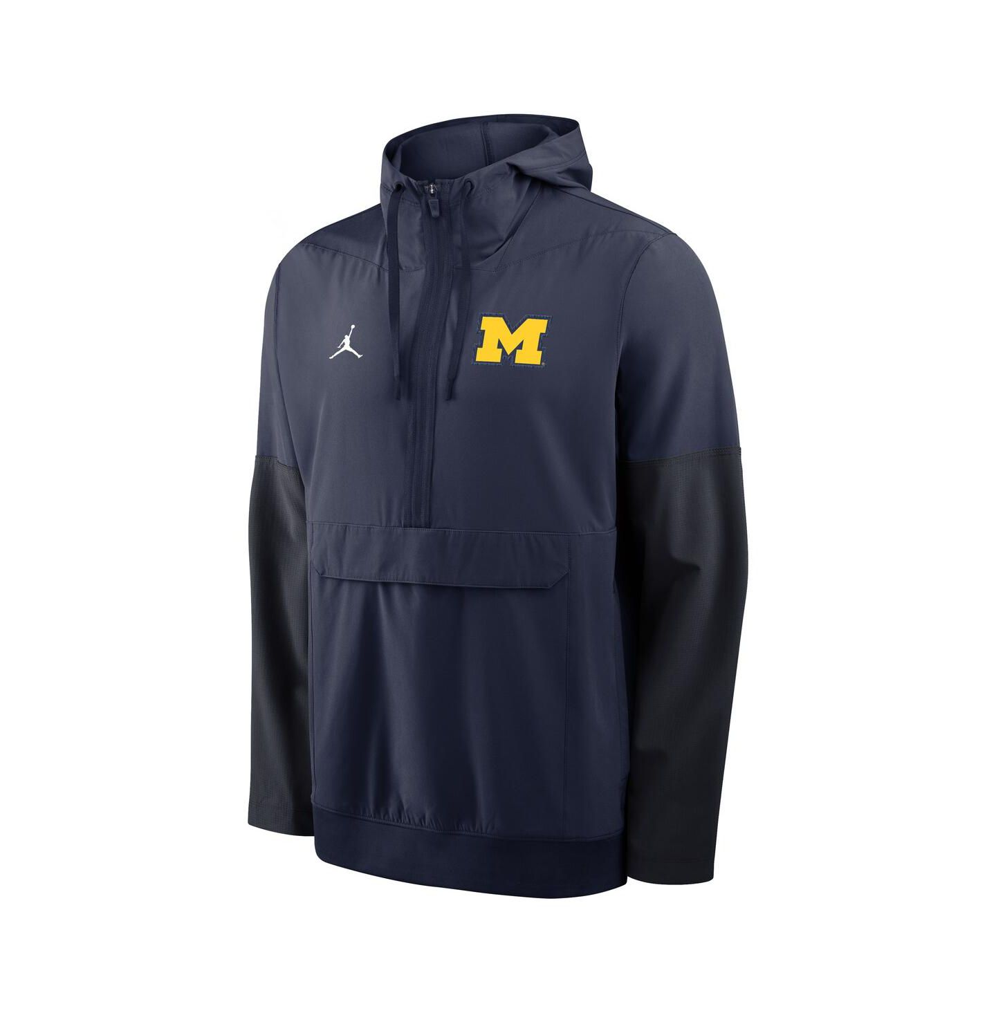 Мужская куртка Nike Navy Michigan Wolverines Anorak Half-Zip Hoodie Jacket — фото 2