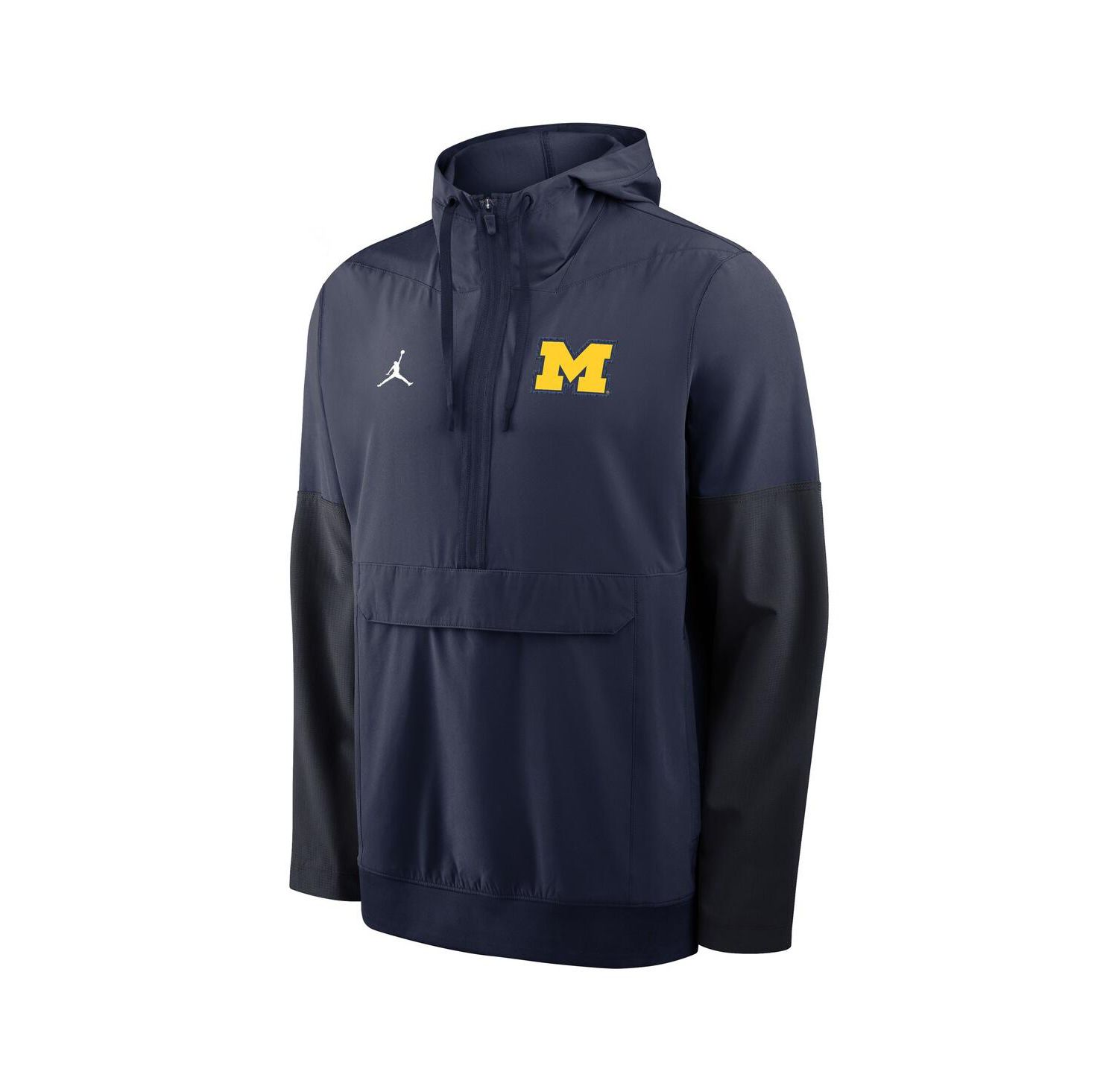 Men's Navy Michigan Wolverines Anorak Half-Zip Hoodie Jacket