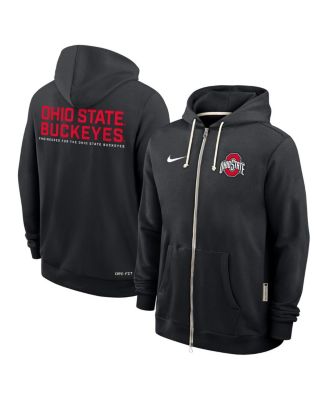Men's Black Ohio State Buckeyes 2025 Sideline Performance Full-Zip Hoodie