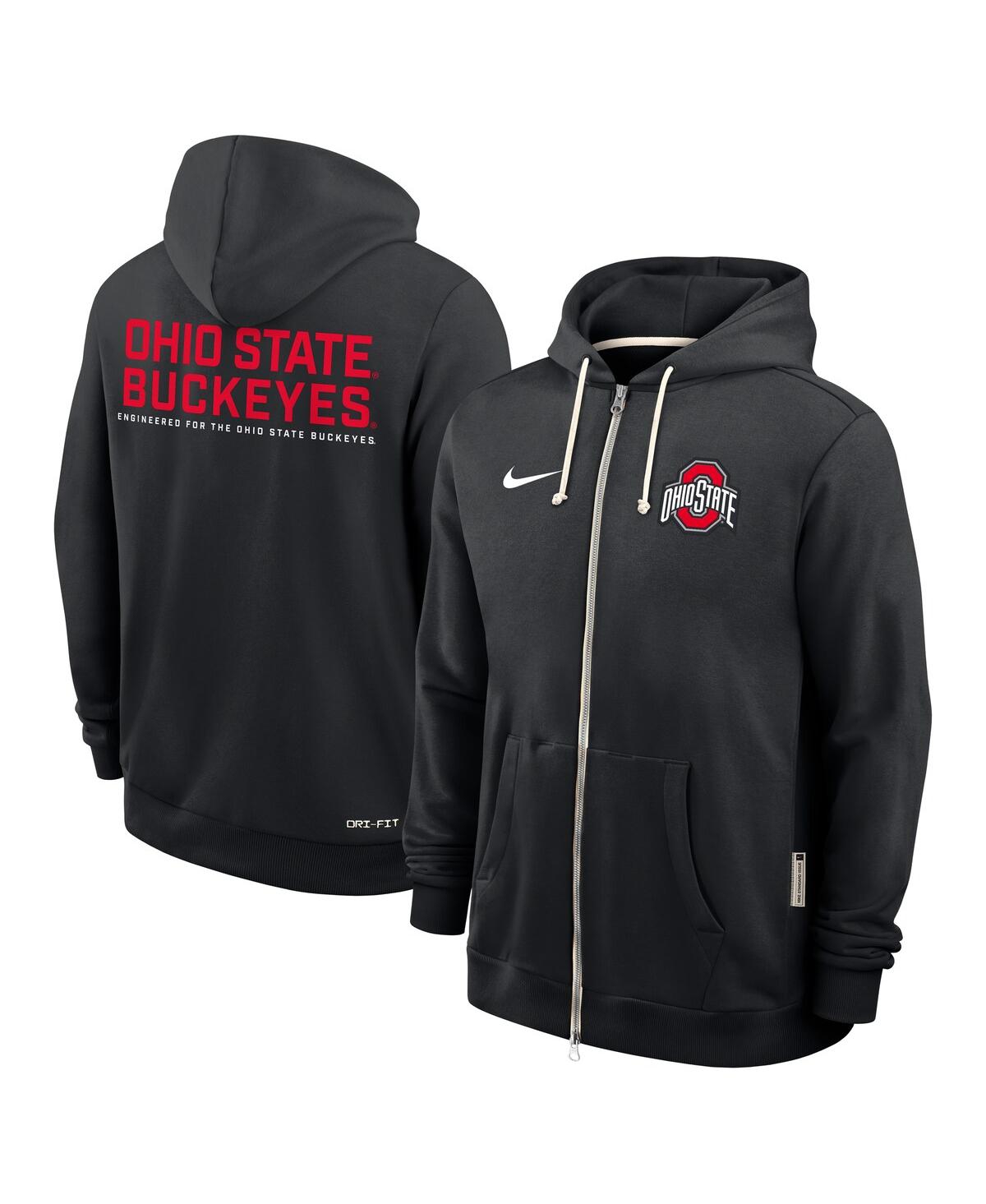 Nike Black Ohio State Buckeyes 2025 Sideline Standard Issue Dri-fit Full-zip Hoodie In Black