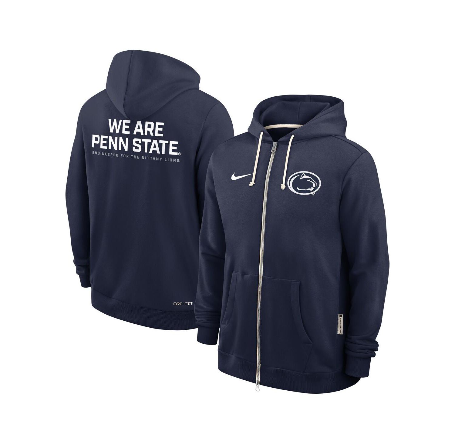 Men's Navy Penn State Nittany Lions 2025 Sideline Performance Full-Zip Hoodie