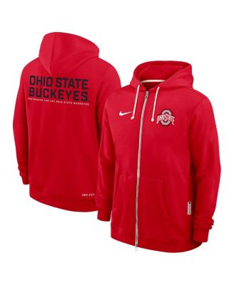Men's Scarlet Ohio State Buckeyes 2025 Sideline Performance Full-Zip Hoodie