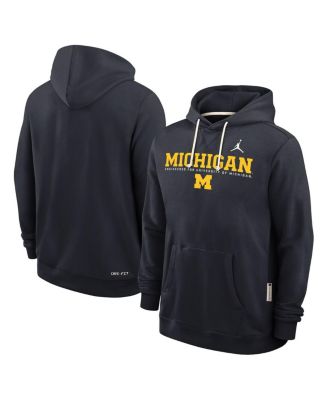 Men's Navy Michigan Wolverines 2025 Sideline Performance Pullover Hoodie