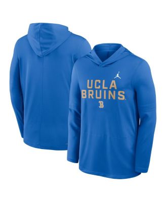 Men's Blue UCLA Bruins 2025 Sideline Performance Long Sleeve Hoodie T-Shirt