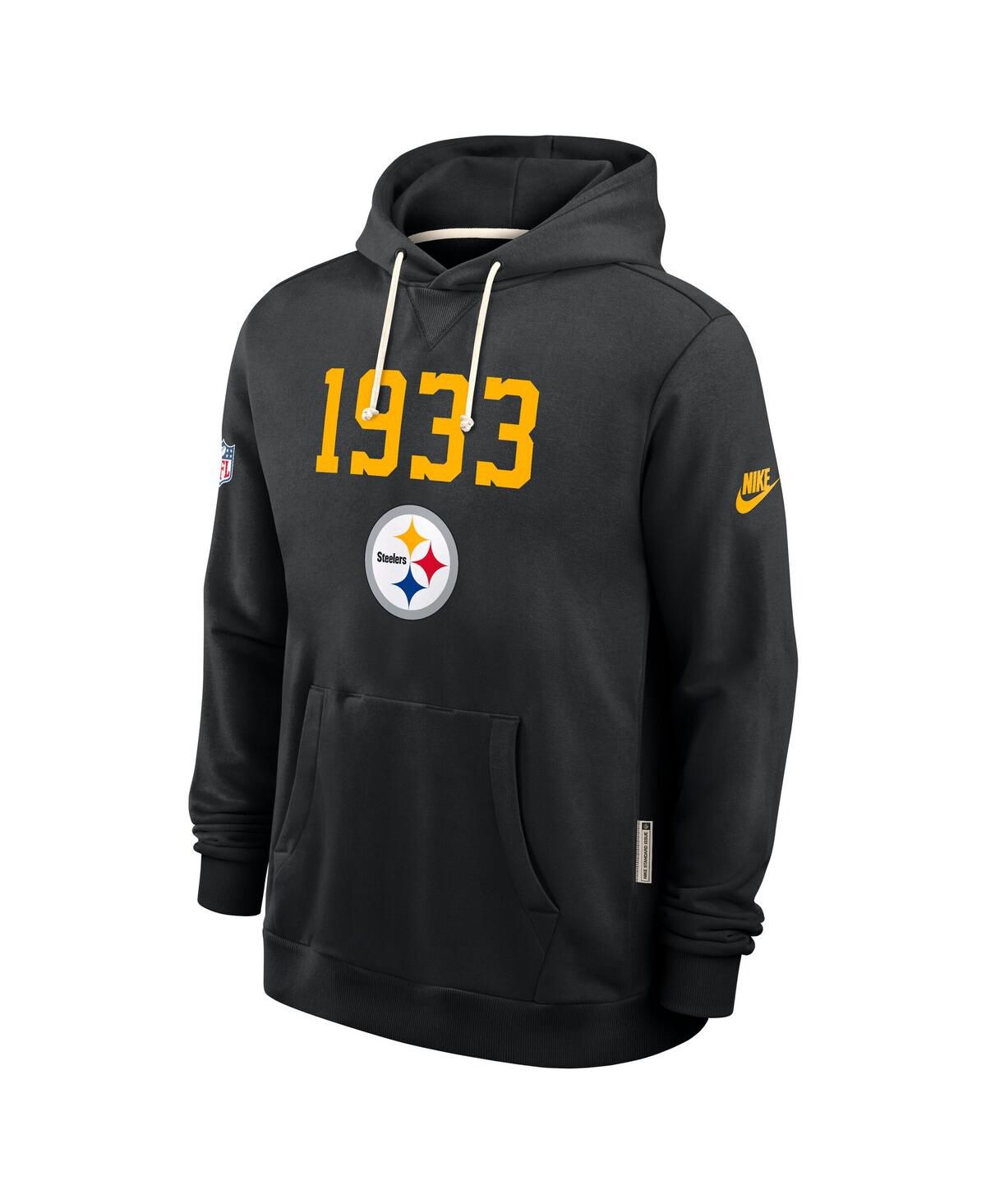 Мужская черная толстовка-пуловер Pittsburgh Steelers 1933 Sideline Performance с капюшоном