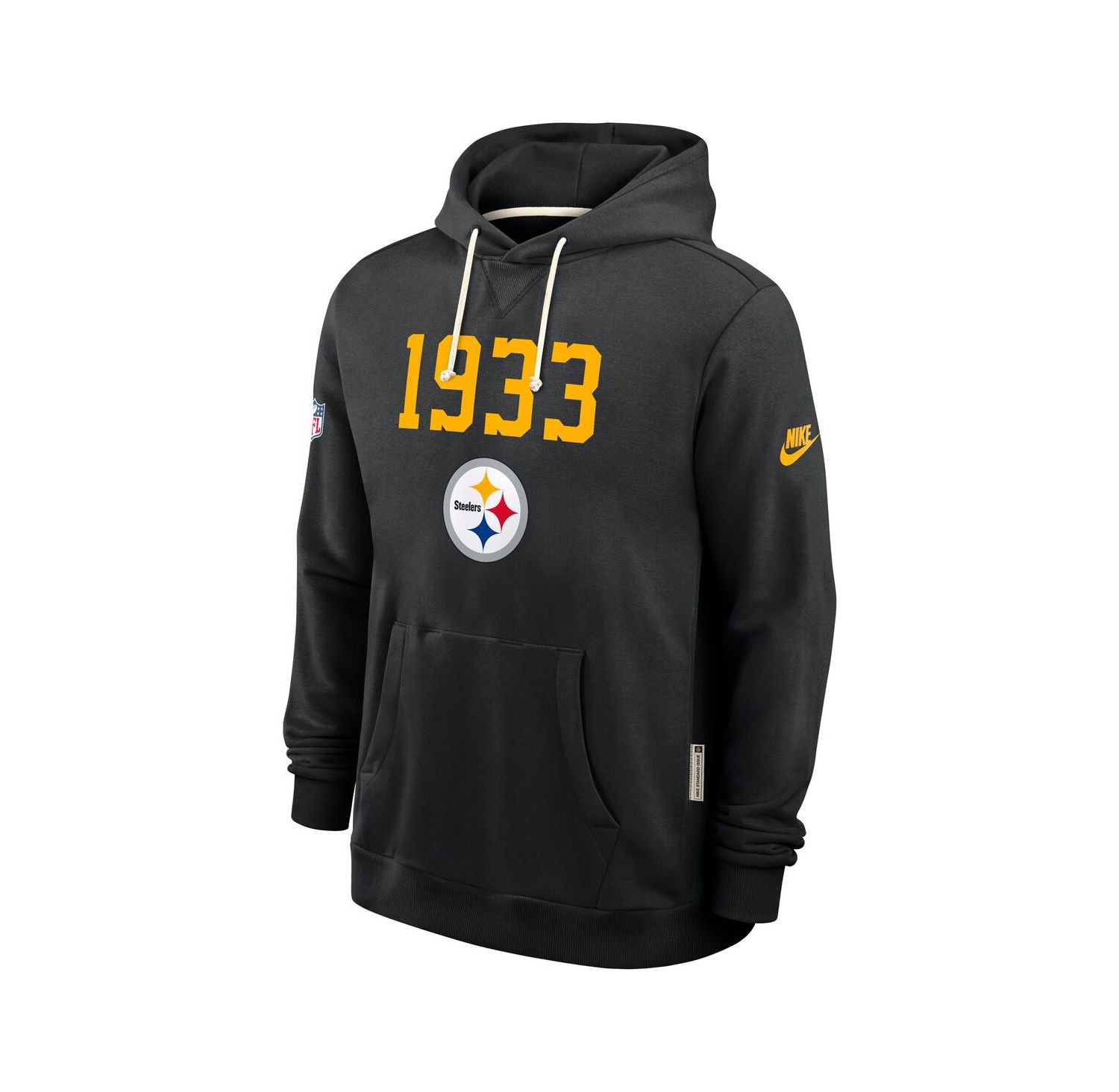 Men's Black Pittsburgh Steelers 1933 Sideline Performance Pullover Hoodie