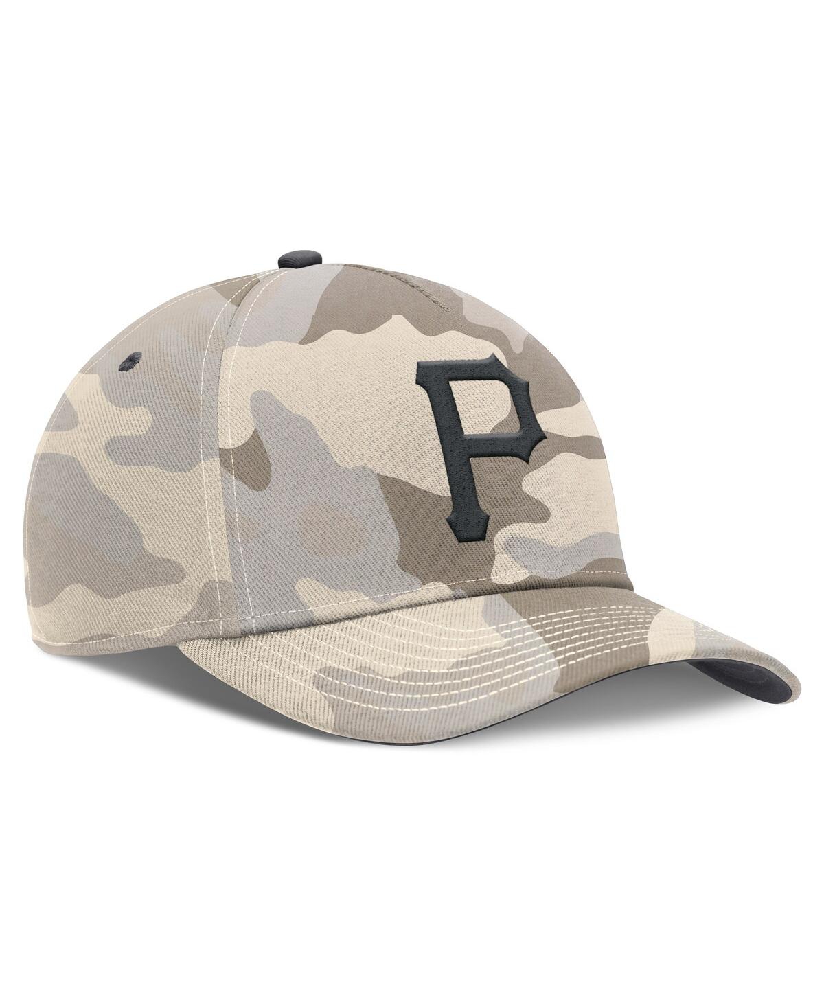 Nike Men's Natural Pittsburgh Pirates Camo Pack Rise Adjustable Hat In Brown
