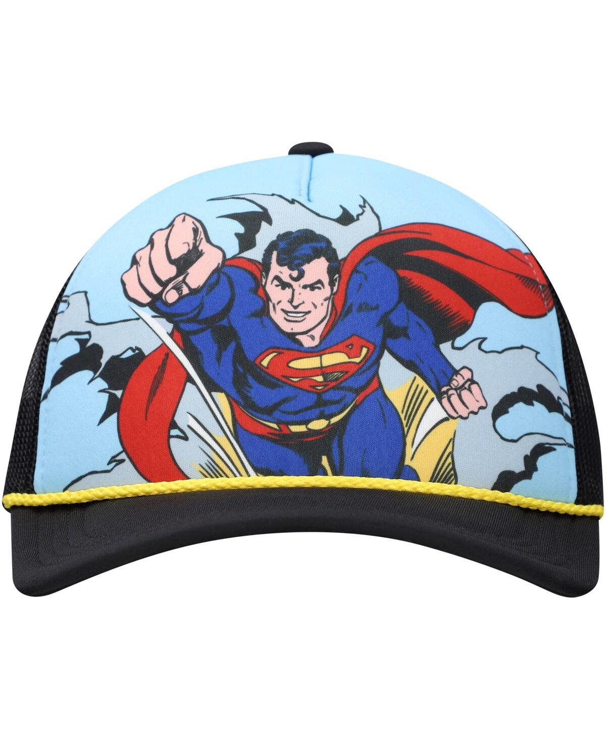 Lids Men's And Women's Blue/black Superman Graphic Foam Trucker Adjustable Hat In Multi