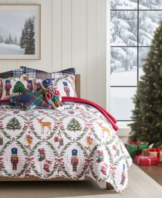 Home Festive Nutcrackers Reversible 3-Pc. Quilt Set, Full/Queen