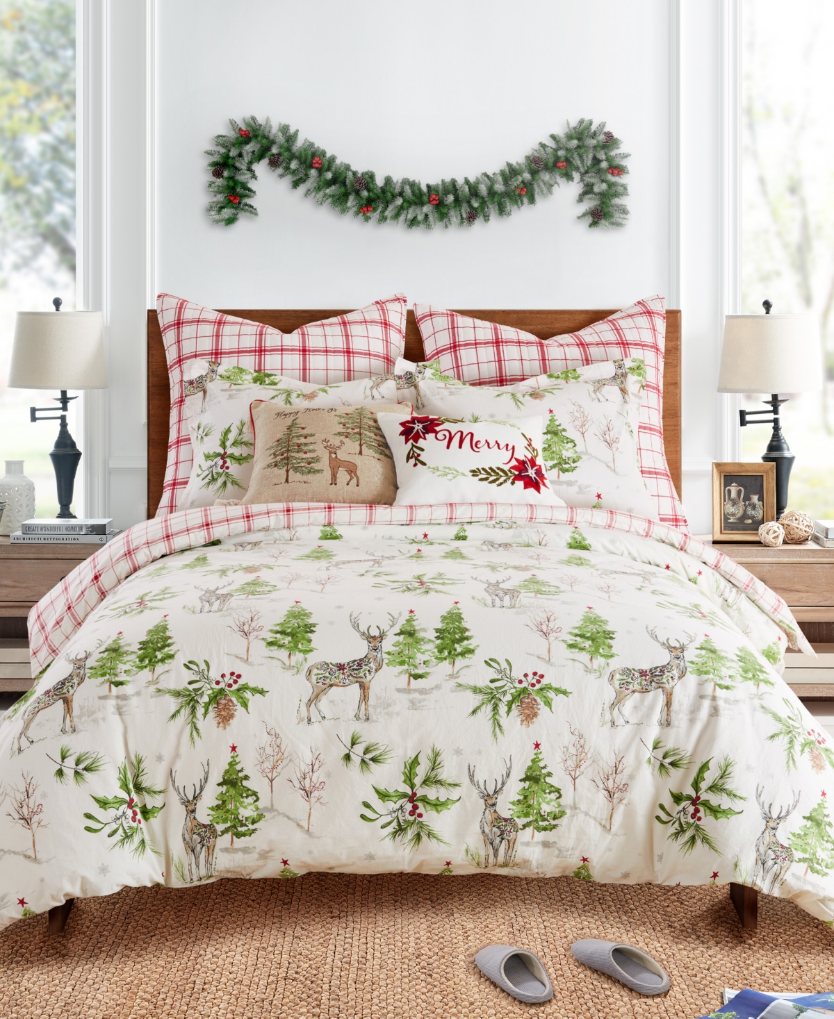 Levtex Home Sleigh Bells Reversible 3-pc. Duvet Cover Set, Queen In Multi