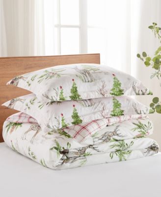 Home Sleigh Bells Reversible 3-Pc. Duvet Cover Set, King