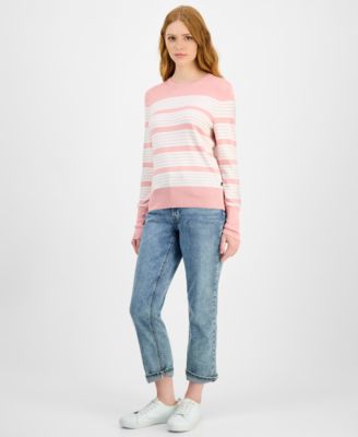 Nautica Women's Mixed Stripe Crewneck Sweater
