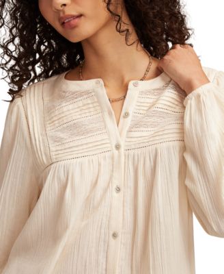 Women's Peasant Button Down Blouse