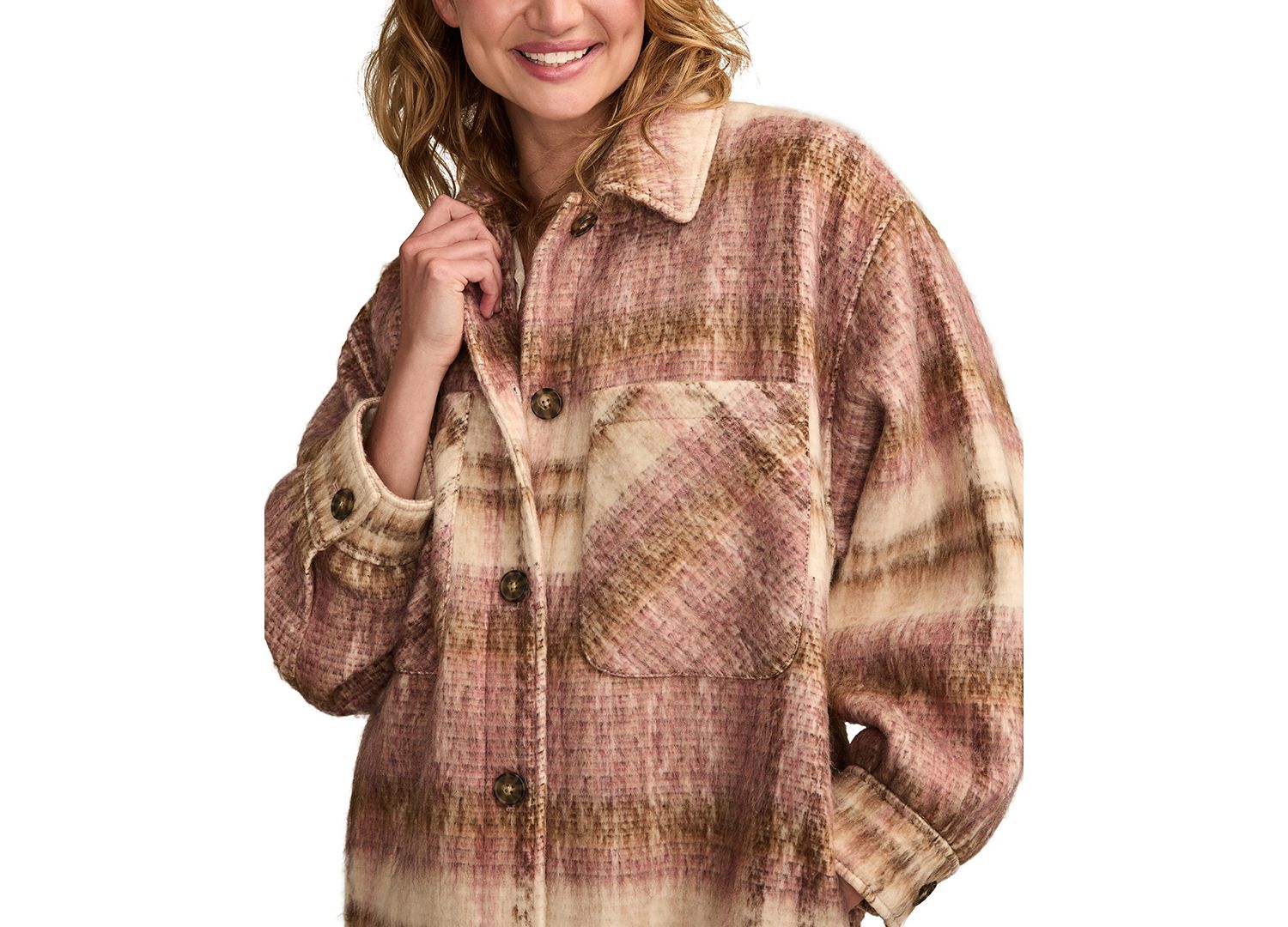 Women's Oversized Plaid Shirt Jacket