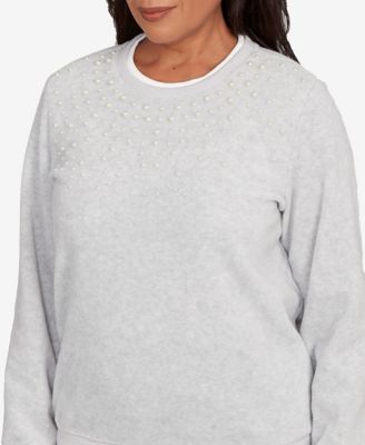 Women's Classic Embellished Crew Neck Anti-Pill Top