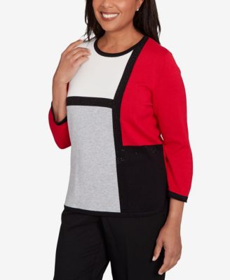 Women's Classic Color Block Long Sleeve Sweater