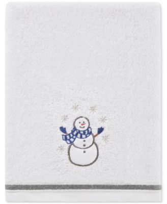 Holiday Snowman Turkish Cotton 2-Pc. Hand Towel Set, 16&amp;quot; x 28&amp;quot;