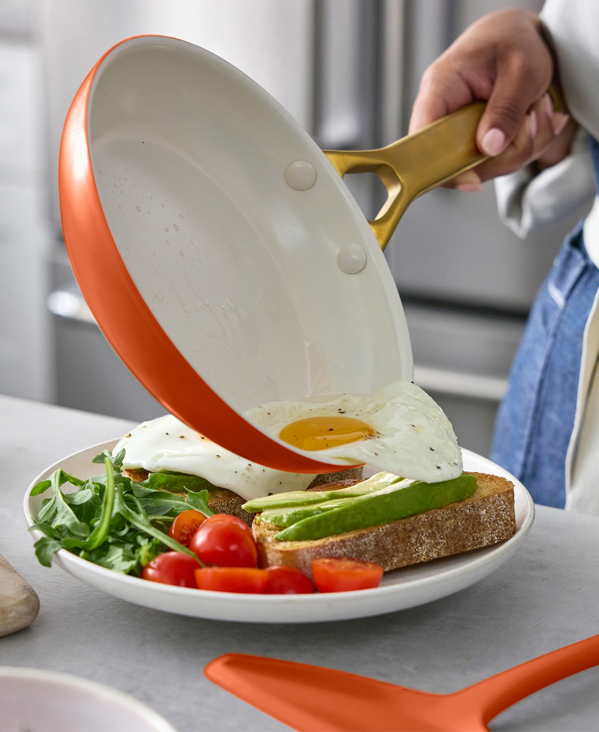 Greenpan Reserve 8" Ceramic Nonstick Frypan In Orange