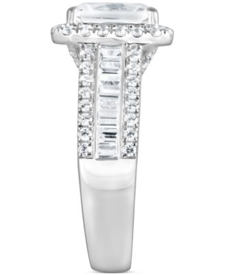 Certified Lab Grown Diamond Emerald Halo Engagement Ring (3-1/3 ct. t.w.) in 14k Gold