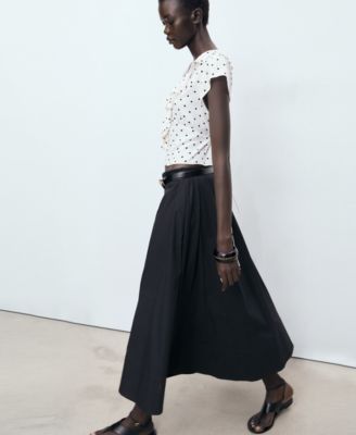 Women's Ruffles Polka-Dot Blouse