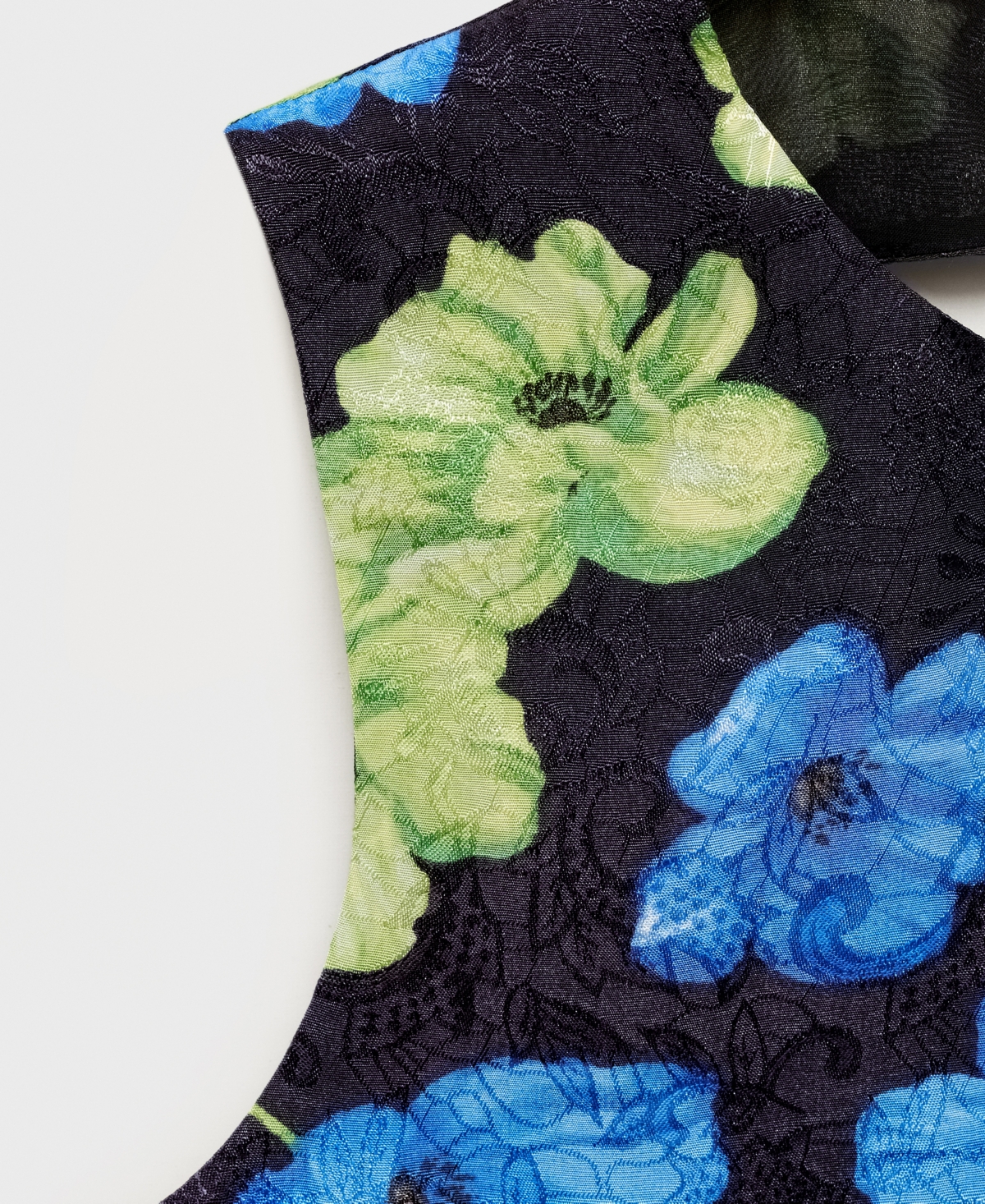 Mango Open Back Floral Top In Black