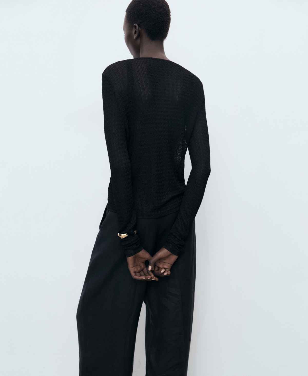 Mango Women's Ties Knitted Cardigan In Black