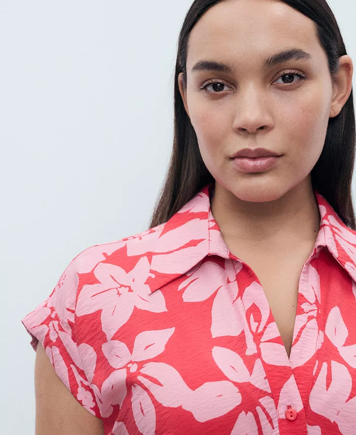 Women's Floral Print Shirt Dress - thumbnail 6