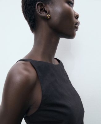 Women's Short Draped Linen Dress