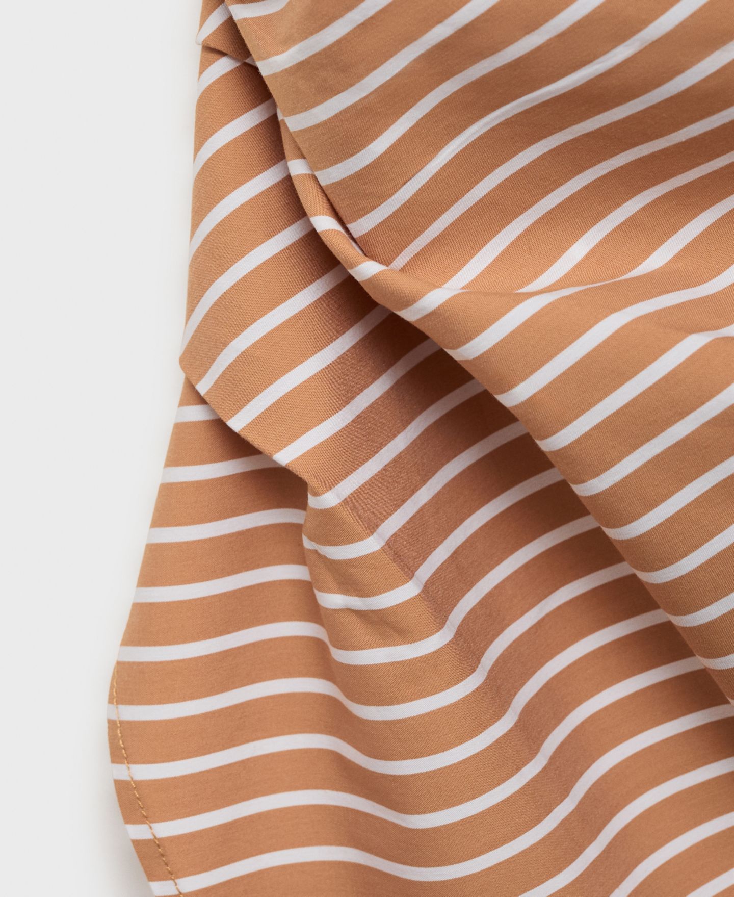 Женский топ Mango Asymmetrical Striped Cotton, цвет: Коричневый — фото 5