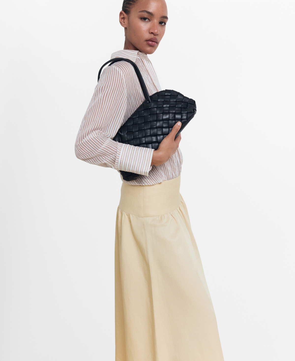 Mango Fiona Fray Hem Skirt In Multi