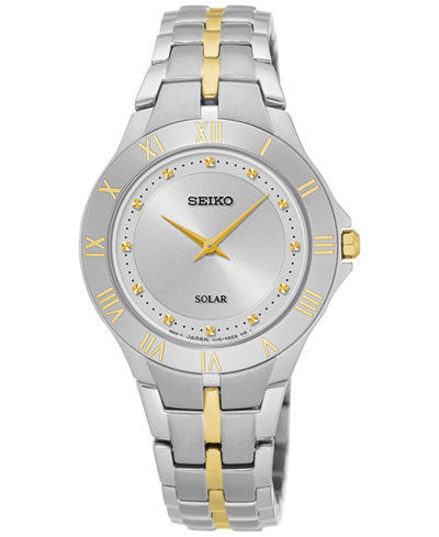 Seiko Women's Solar Recraft Series Two-Tone Stainless Steel Bracelet Watch 30mm SUP308