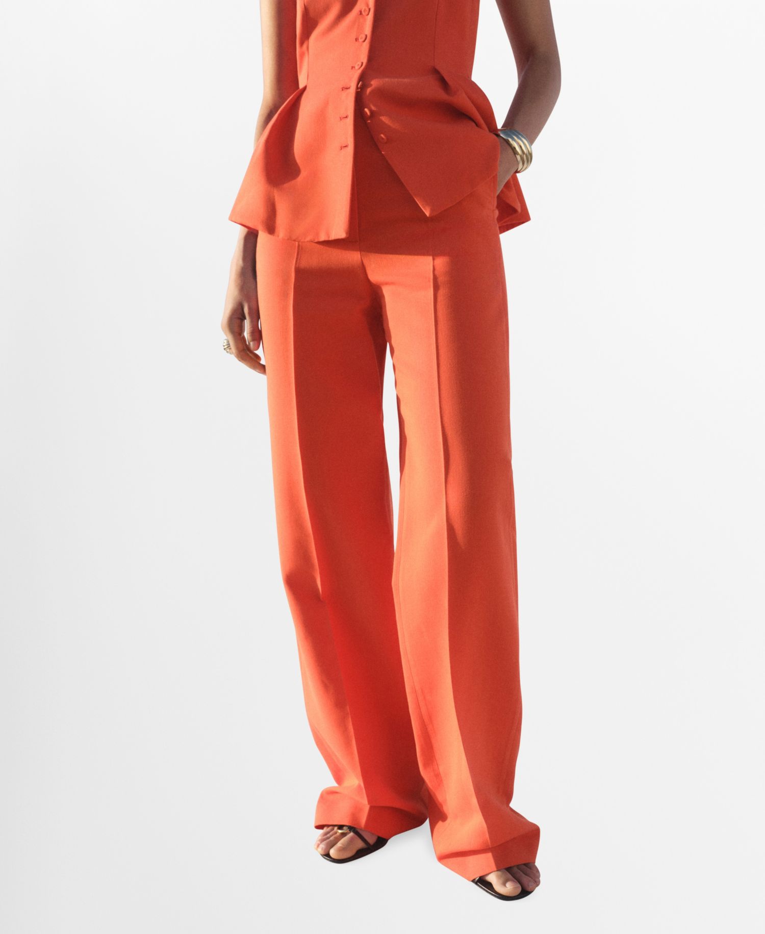 Women's Straight Mid-Rise Suit Pants
