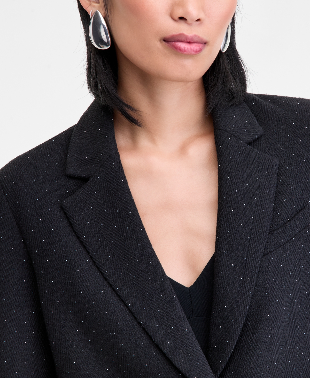 Inc International Concepts Women's Rhinestone Studded Blazer, Macy's Exclusive In Black
