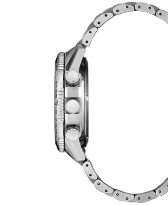 Men's Promaster Skyhawk U830 Analog-Digital Silver-Tone Stainless Steel Bracelet Watch 43mm