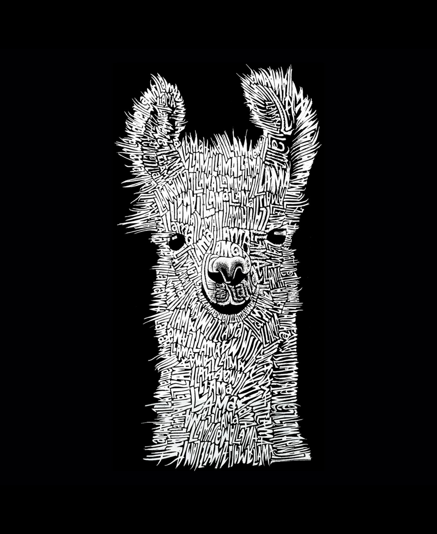 Женская футболка LA Pop Art Plus Size Llama Word Art, цвет: Чёрный — фото 2