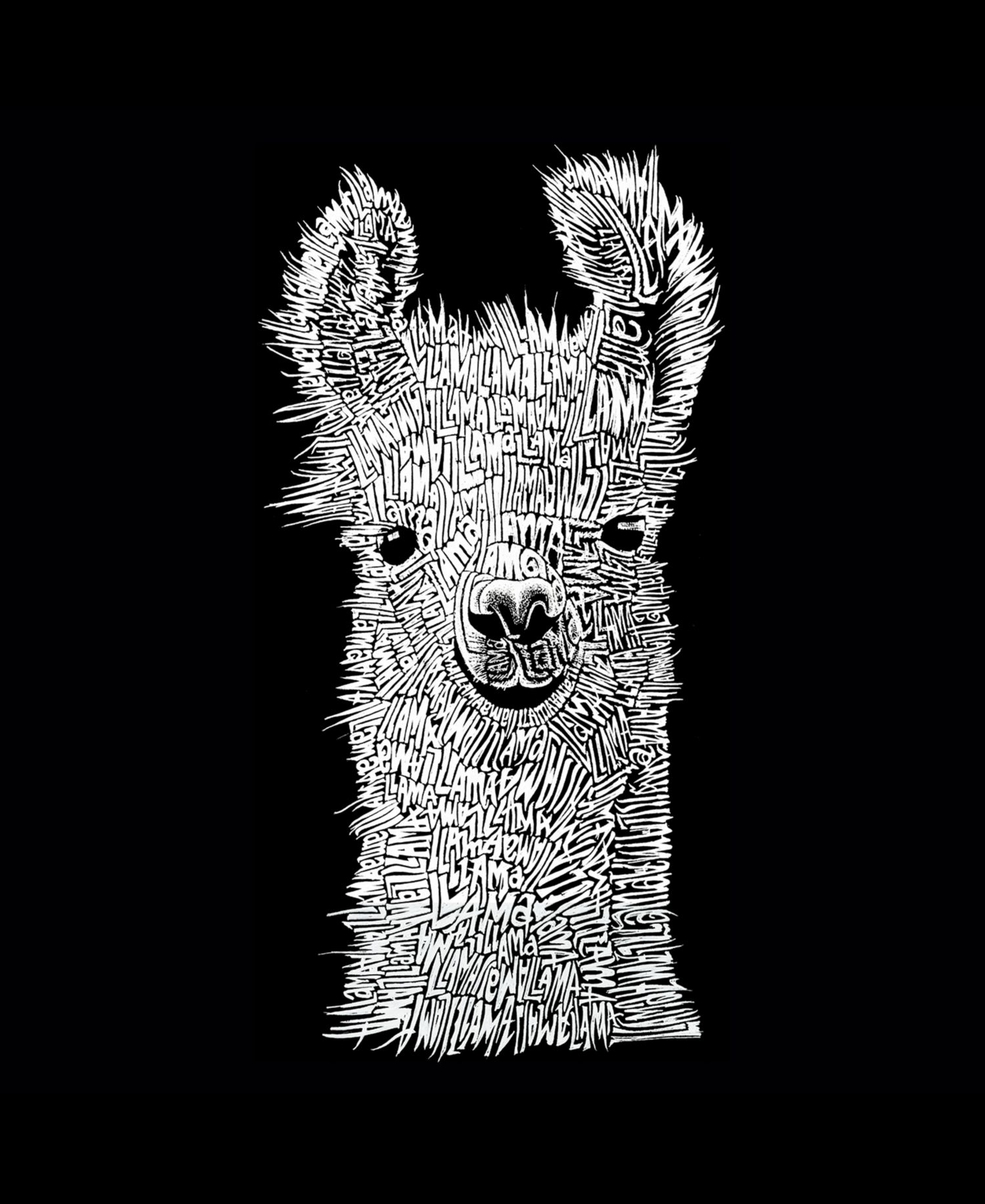 Plus Size Llama Word Art T-Shirt