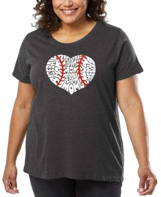 Plus Size Baseball Mom Word Art T-Shirt