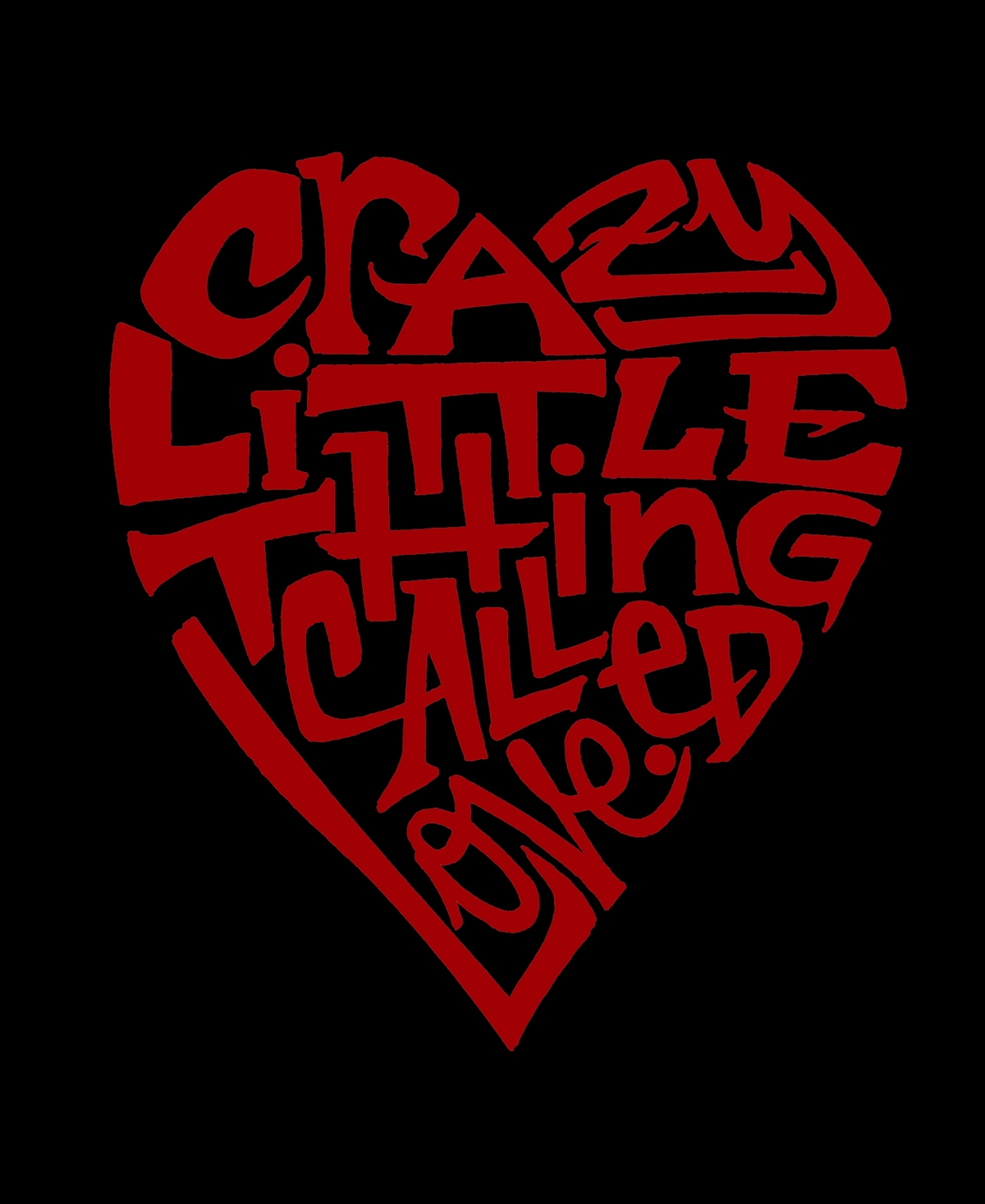 La Pop Art Plus Size Crazy Little Thing Called Love Word Art T-shirt In Blue