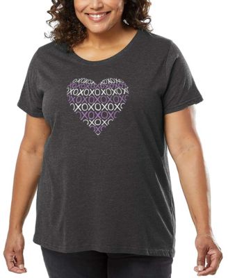 Plus Size XOXO Heart Word Art T-Shirt