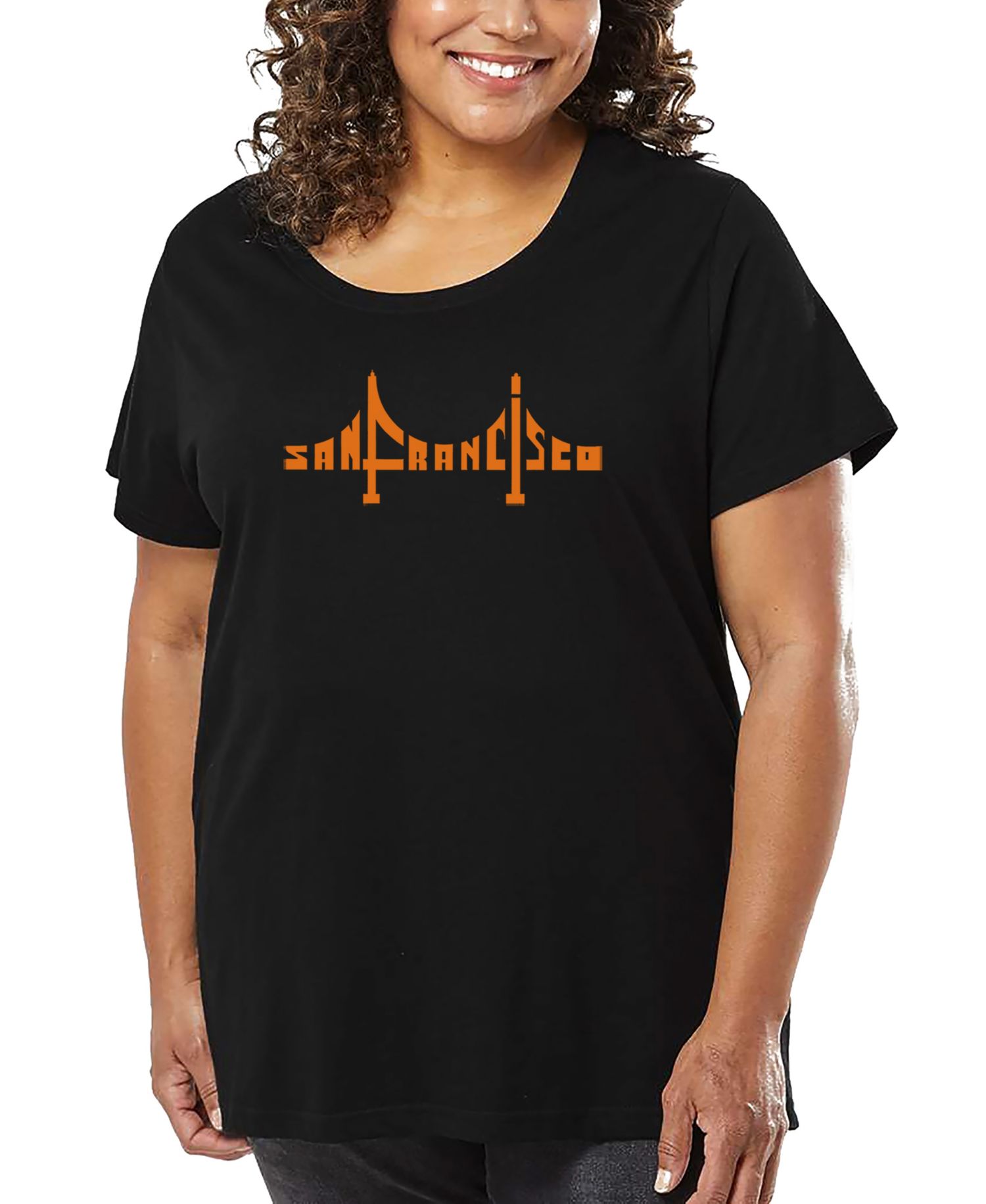 Plus Size San Francisco Bridge Word Art T-Shirt