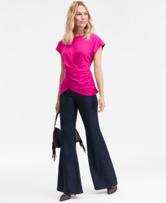 Women's Cotton Twist-Front Cap-Sleeve Top, Macy's Exclusive