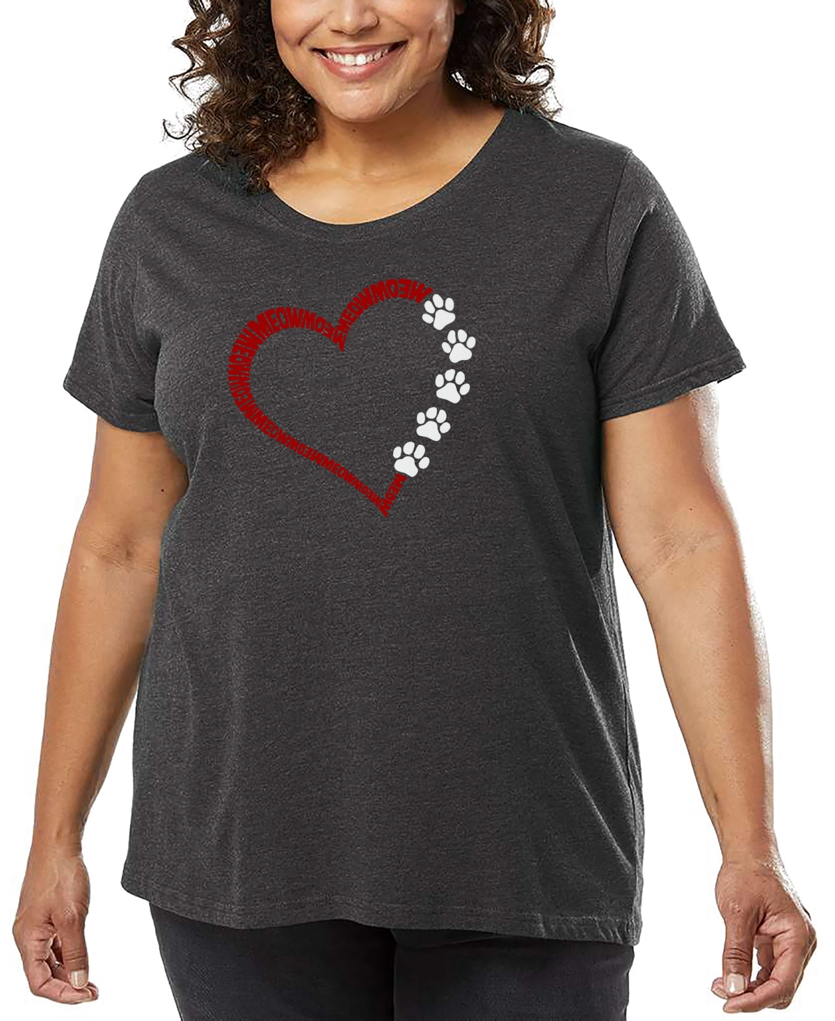 La Pop Art Plus Size All I Want For Christmas Is You Word Art T-shirt In Gray