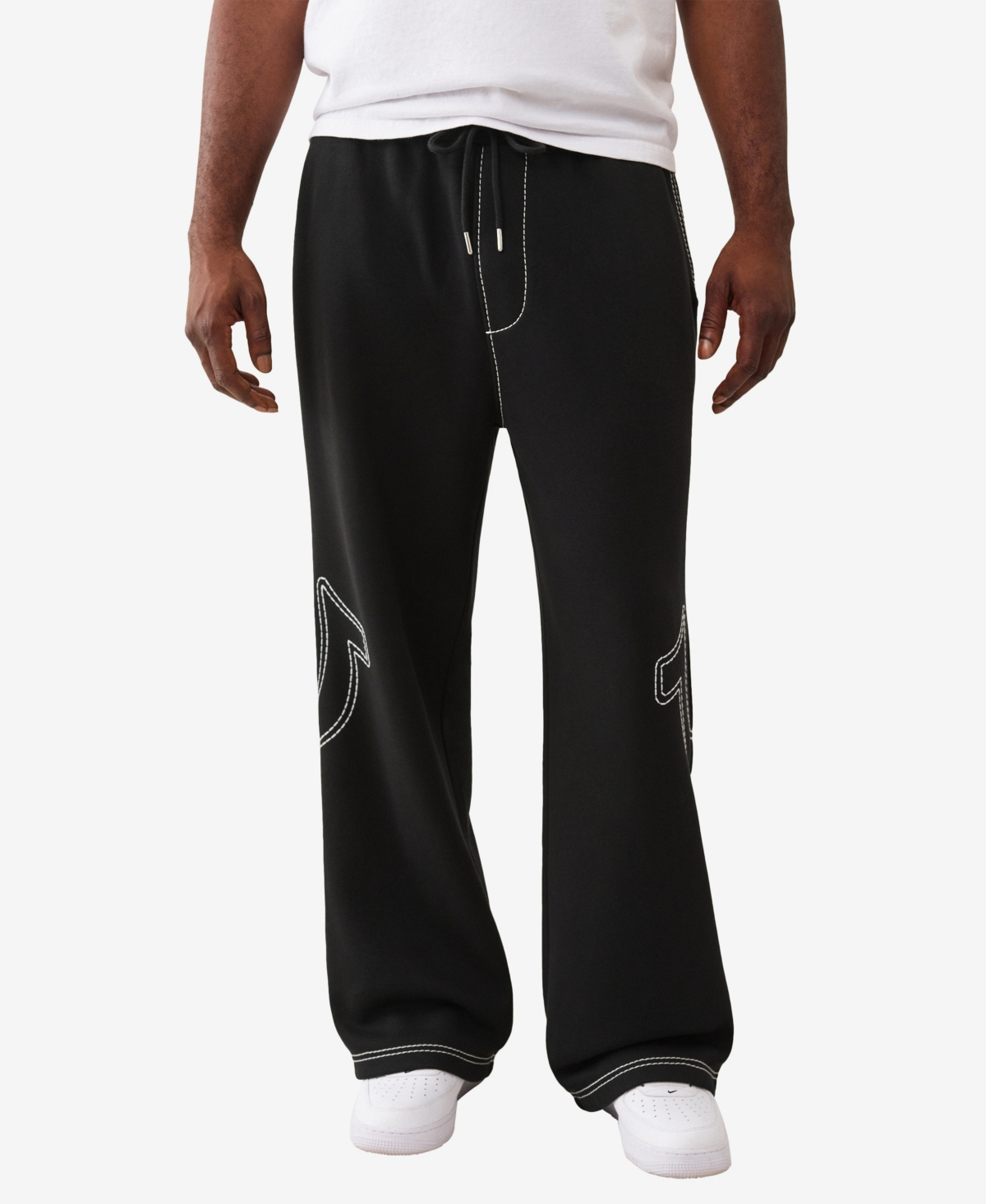 True Religion Baggy Big T Cotton Blend Sweatpants In Black